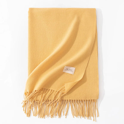 Elegant artificial cashmere scarf for women in various colors, perfect for winter warmth and style.