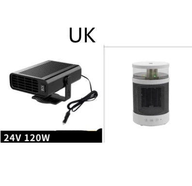 Universal Car Defrost Heater and Cooling Fan with 360-degree rotation for 12V and 24V vehicles