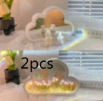 DIY Tulip Night Lamp in pink, purple, and blue with LED lights and decorative mirror feature