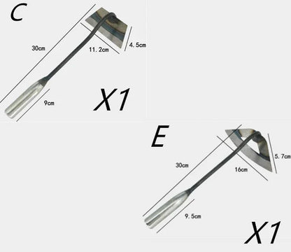 Premium manganese steel garden hoe with hollow design, versatile for weeding, soil preparation, and vegetable planting in the UK