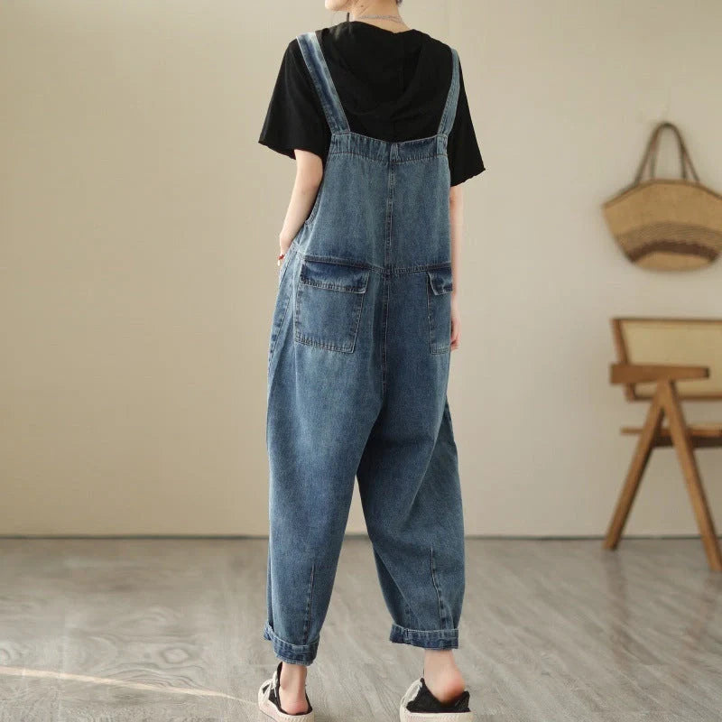 Fashionable denim strap trousers for women in light blue, featuring a tight-fitting Renaissance-inspired design and premium polyester construction