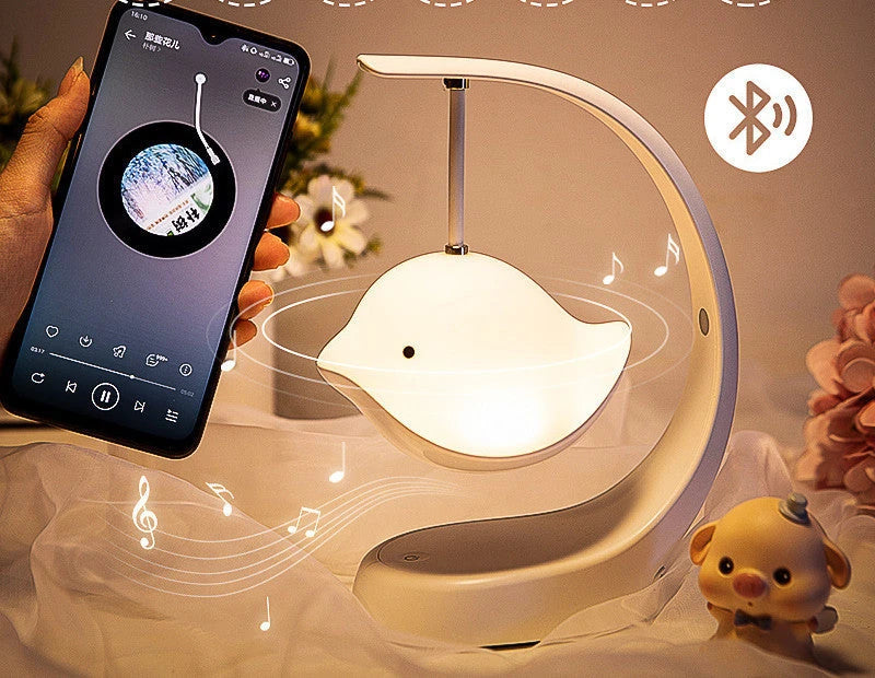 Soothing Bedside Lamp: Multi-Color Dimmable LED Bird Night Light with Stepless Dimming and USB Charging