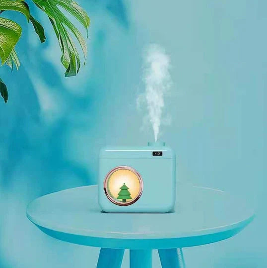 USB Camera-Shaped Desktop Humidifier with night light and aromatherapy function