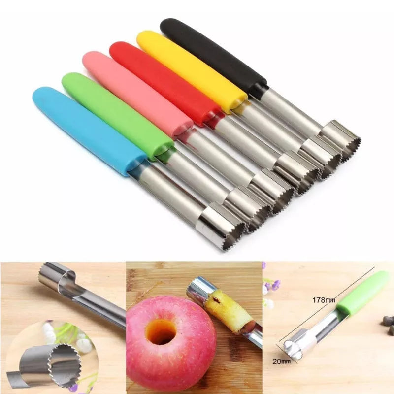 Stainless steel fruit corer for efficient apple and fruit preparation