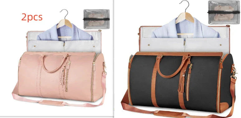 Versatile travel duffel bag for women with waterproof and foldable design, available in various color options