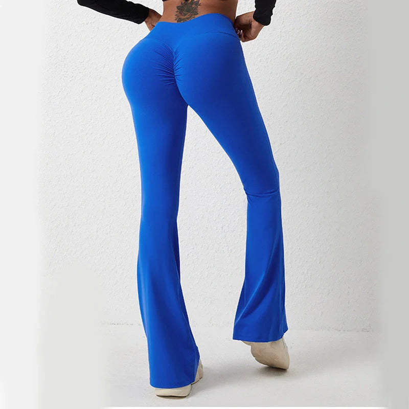 Premium high-rise slimming trousers with wide leg, crafted from Naked Sensation fabric for superior comfort and a flattering fit