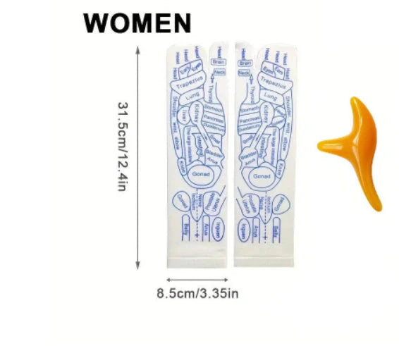 Reflexology socks with acupressure points for therapeutic foot massage