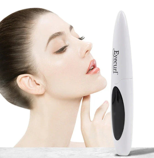 Cordless electric eyelash curler with USB charging and multiple temperature settings for long-lasting, salon-quality curl