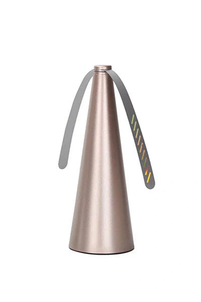 Compact outdoor mosquito repellent fan with safety blades in silver, black, gold, and white options