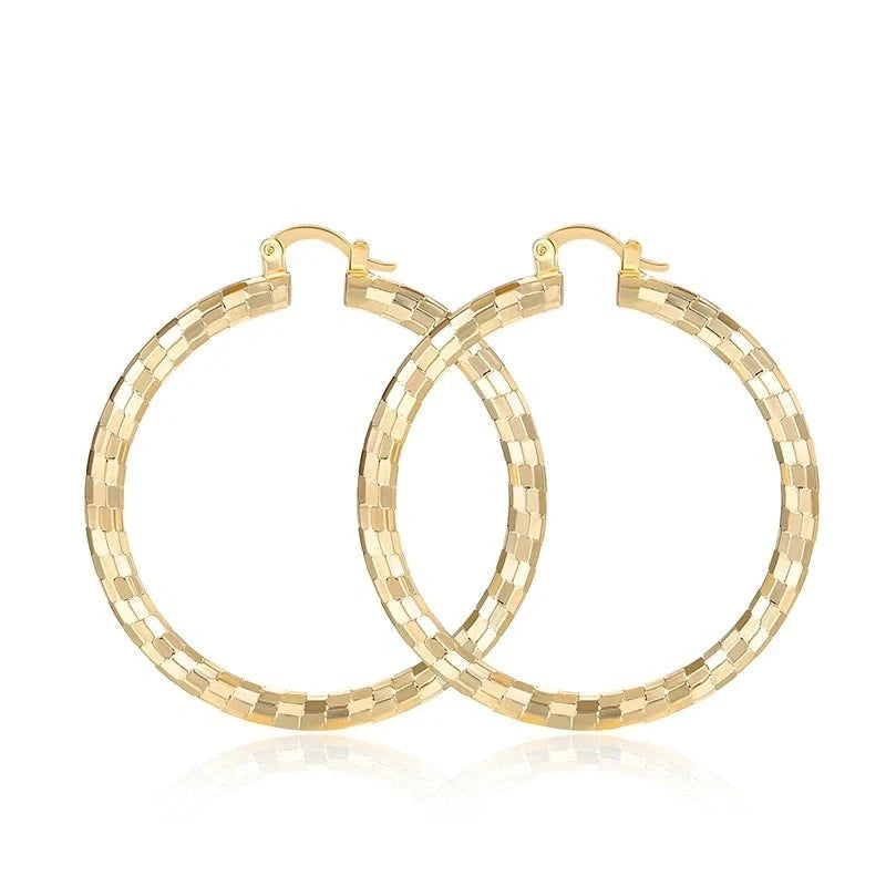 Elegant gold-plated minimalist circular earrings with a sophisticated British design