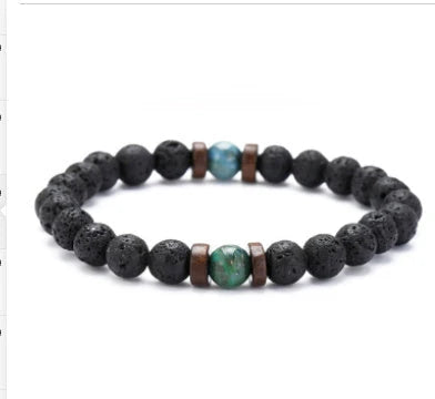 Stylish volcanic stone bracelet in various colors and designs for men