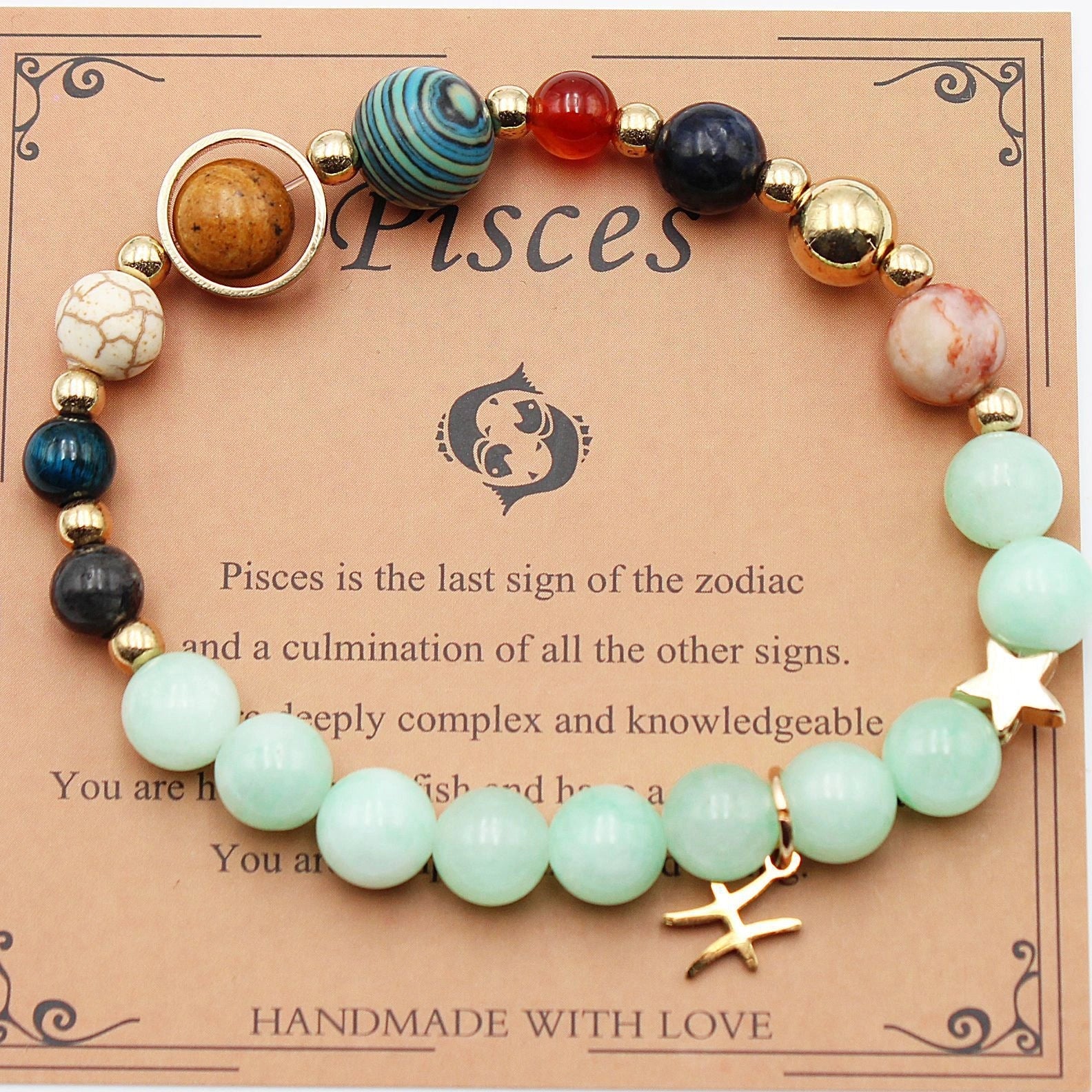 Morgan Stone Beaded Bracelet with twelve constellation designs