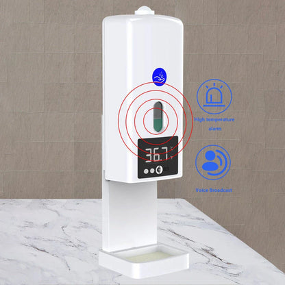 Premium disinfection soap dispenser with temperature monitoring - accurately measures body temperature and provides automatic hand sanitiser dispension for comprehensive hygiene solution