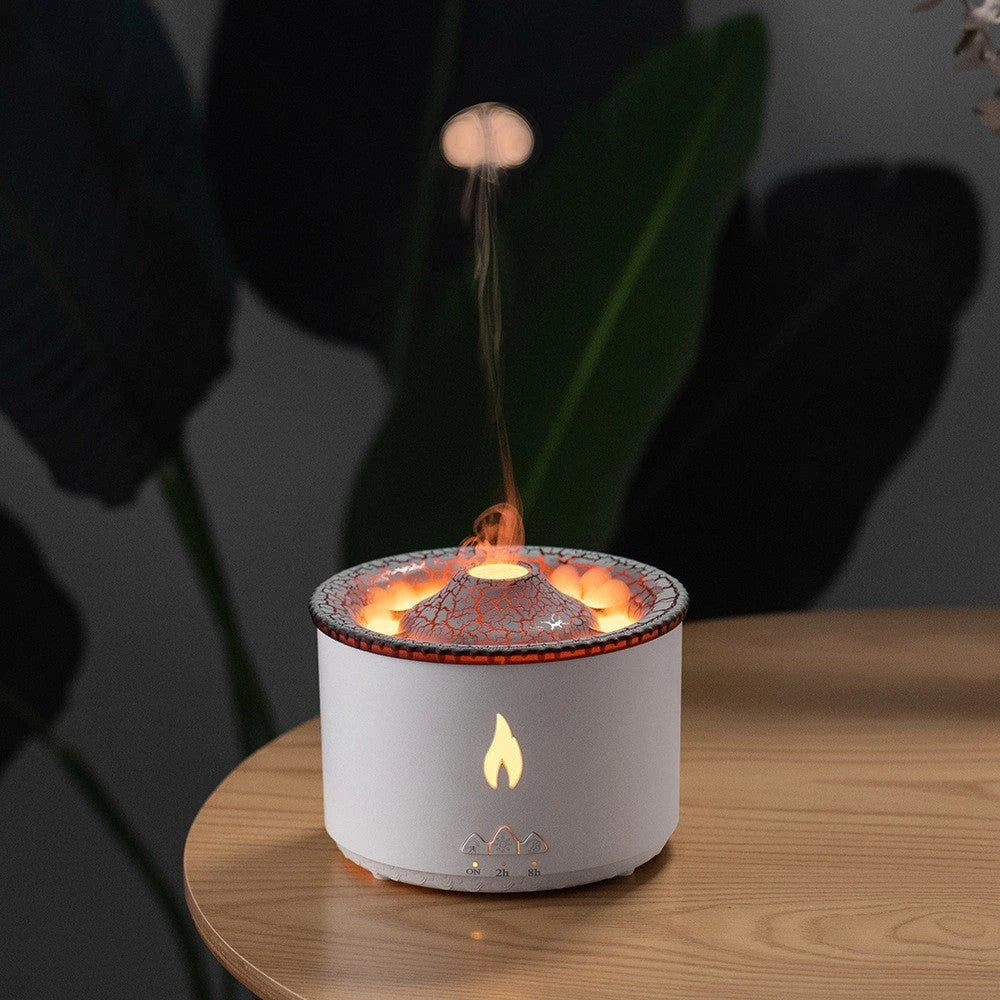 Ultrasonic Essential Oil Diffuser with Relaxing Flame and Jellyfish Smoke Ring Effects