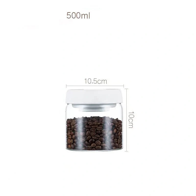Premium glass airtight coffee canister set with vacuum seal technology for preserving freshness of coffee beans and other dry goods