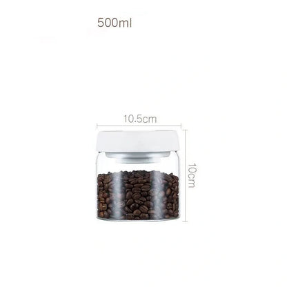 Premium glass airtight coffee canister set with vacuum seal technology for preserving freshness of coffee beans and other dry goods
