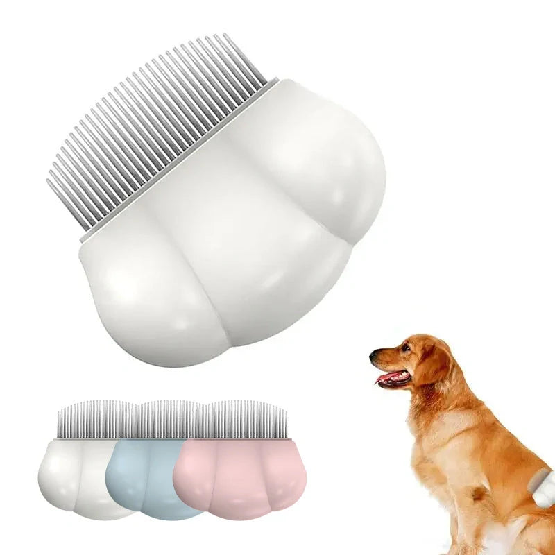 Universal pet grooming comb with ergonomic handle for dogs, cats, and rabbits