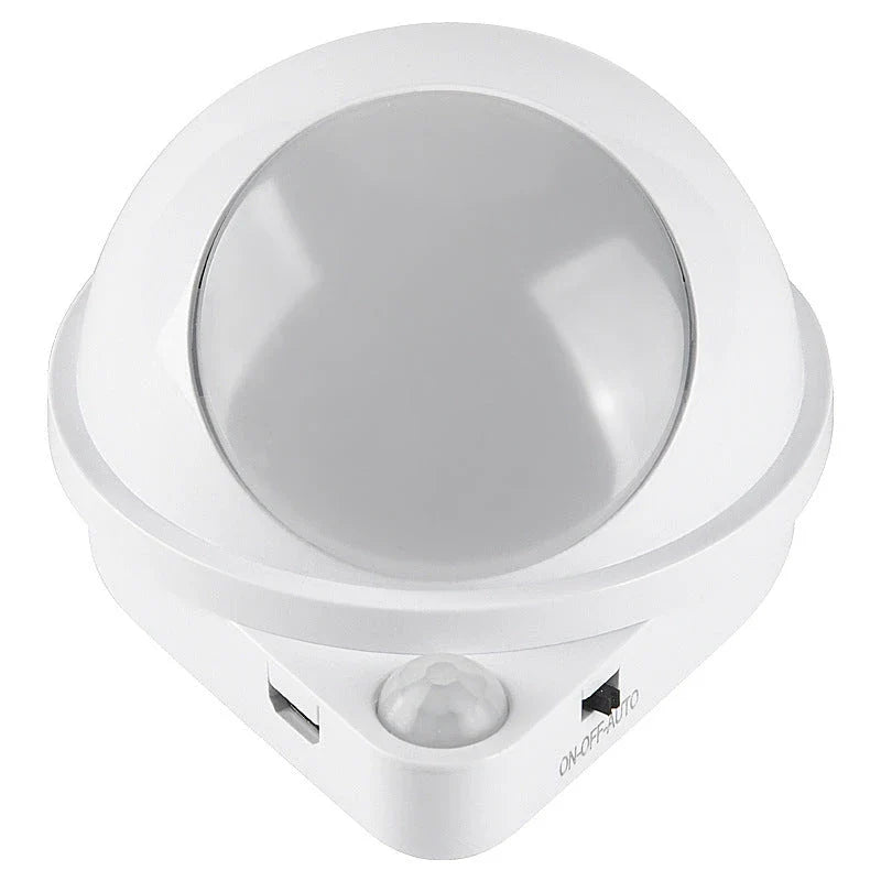 A versatile smart sensor lamp with a 360-degree rotating head and magnetic backing for easy installation on any iron surface.