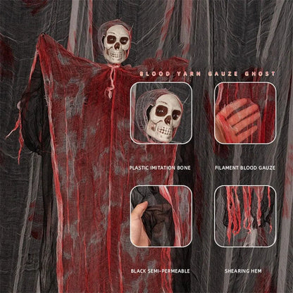 Halloween hanging ghost pendant with dyed blood effect for spooky decorations