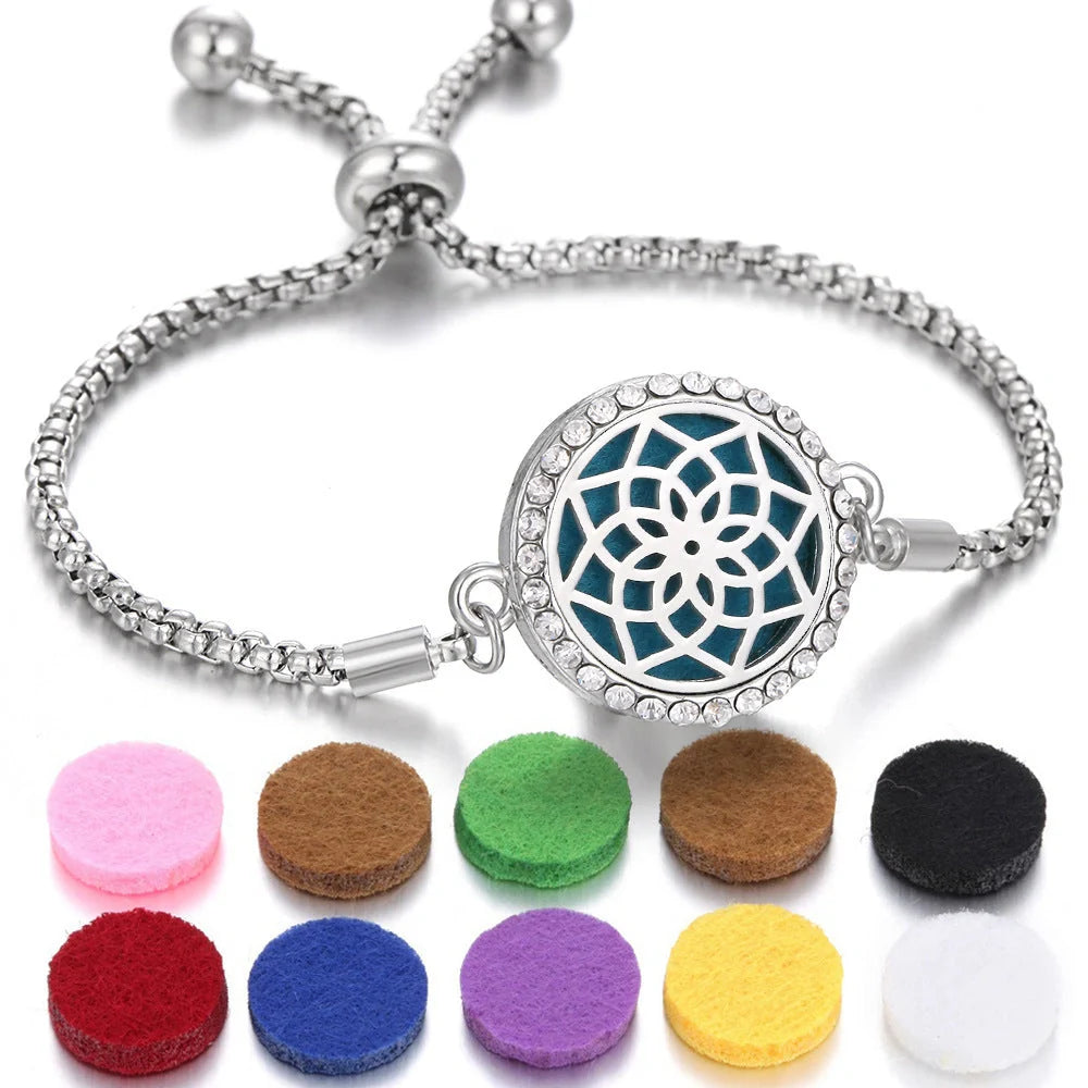 Stylish Aromatherapy Bracelet with Essential Oil Diffuser in various designs