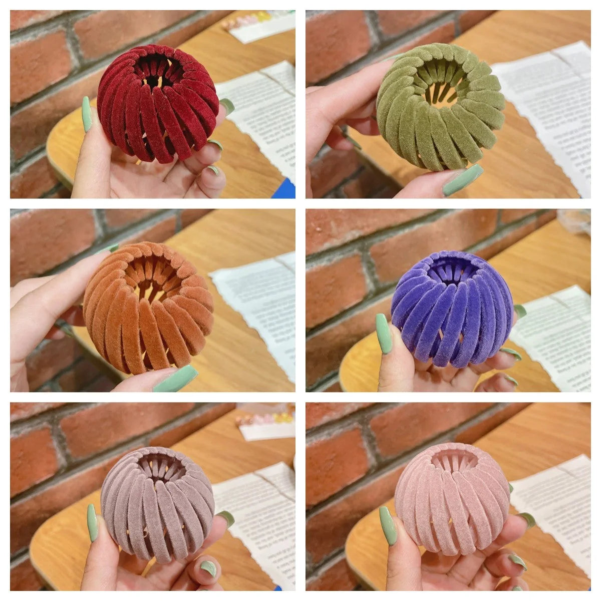 Velvet bird's nest hair ring hairpin in various colours for stylish ponytails