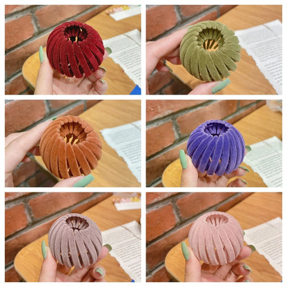 Velvet bird's nest hair ring hairpin in various colours for stylish ponytails