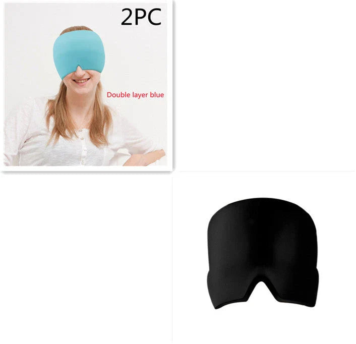 Soothing Ice Therapy Eye Mask for Headache and Migraine Relief, Flexible Gel Material, Adjustable Strap