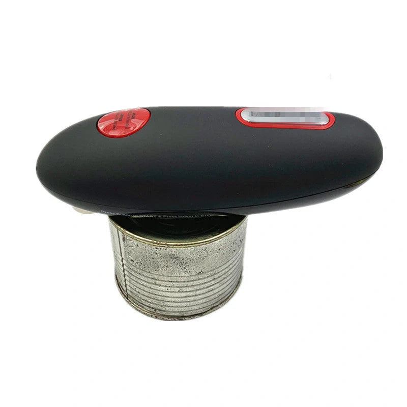 Electric can opener with automatic bottle opener function in black