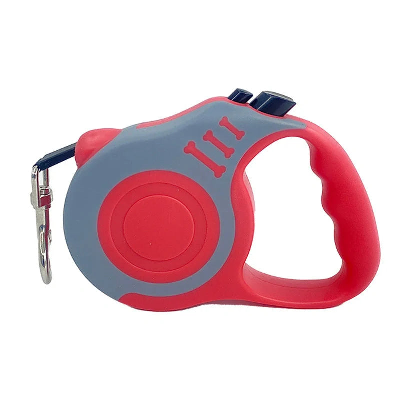Automatic telescopic pet leash with one-handed braking and locking system, made of eco-friendly materials for safe and convenient pet walking