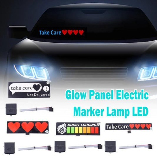 Ultra-thin LED car windshield glow panel with various designs