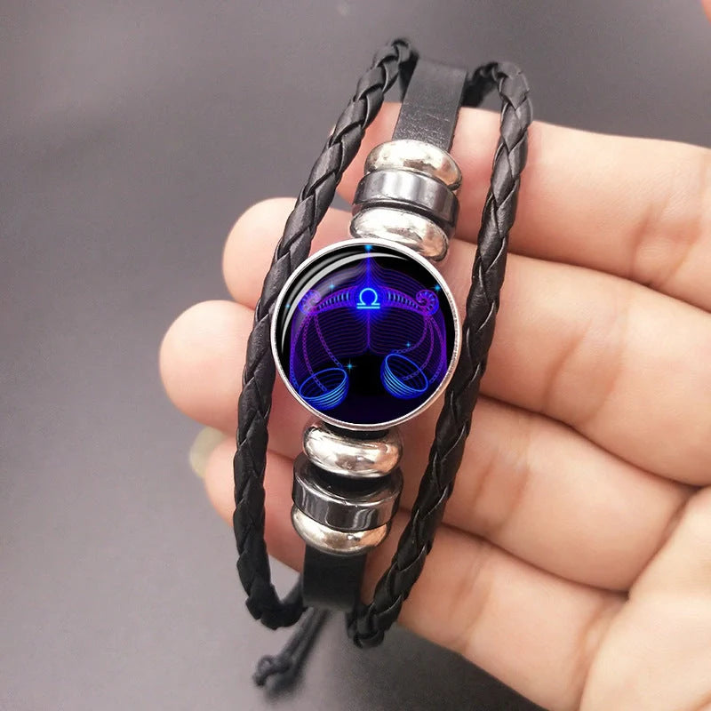 Glowing Zodiac Bracelet in punk style with luminous feature for night-time wear