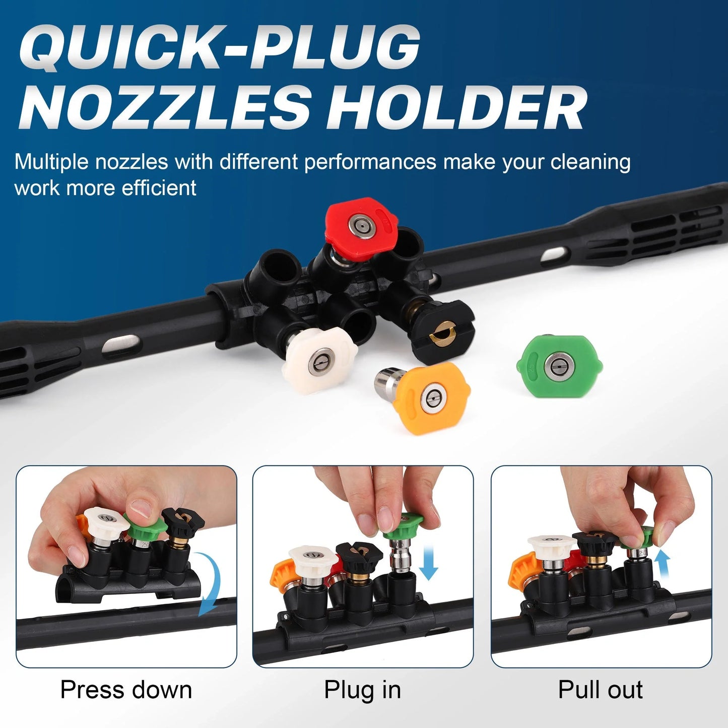 Premium high-pressure gutter cleaner with 110-inch stainless steel rod for efficient drain, gutter, and eaves cleaning