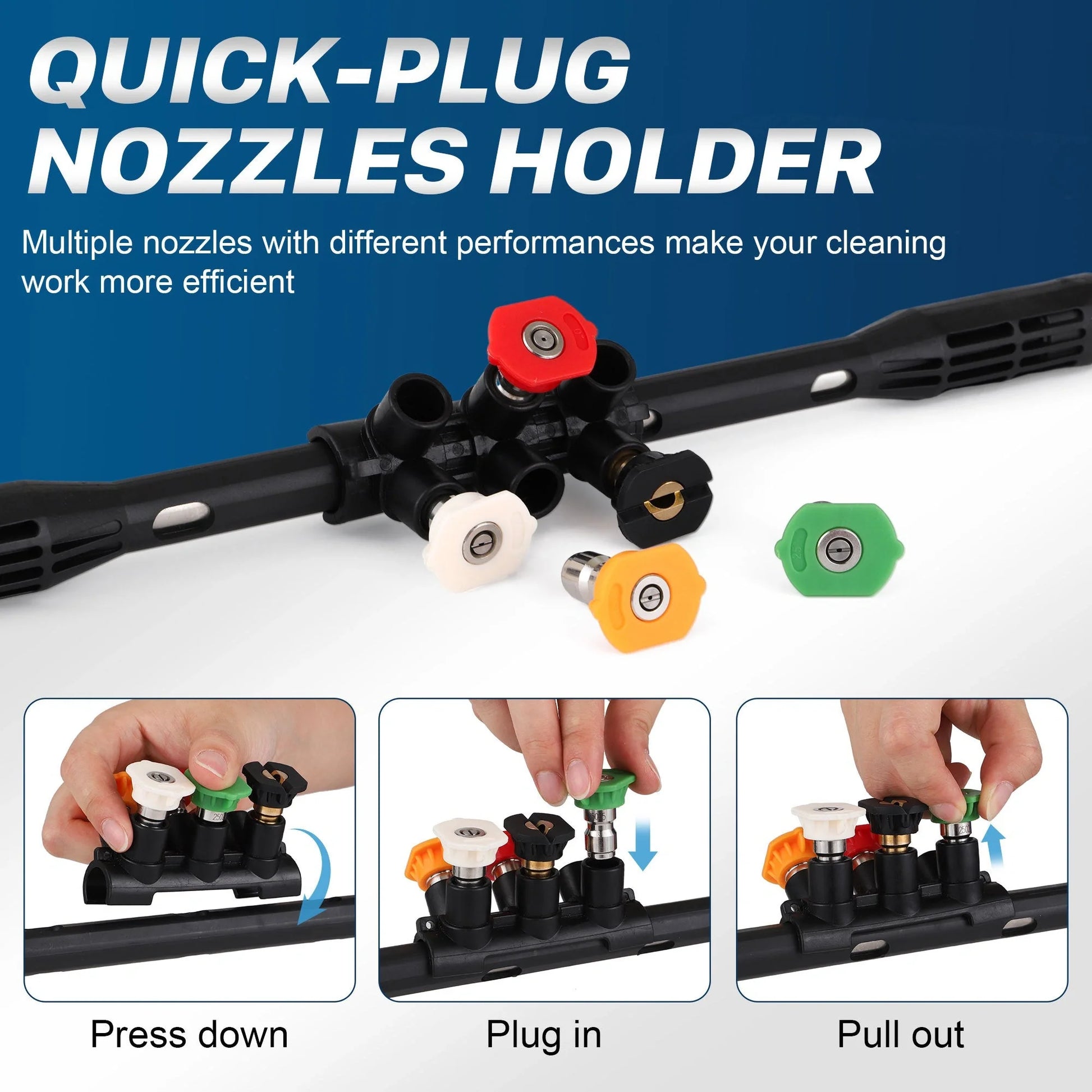 Premium high-pressure gutter cleaner with 110-inch stainless steel rod for efficient drain, gutter, and eaves cleaning