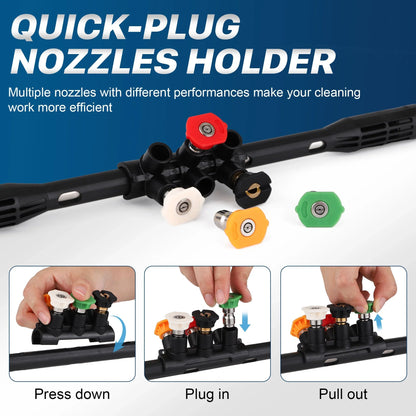 Premium high-pressure gutter cleaner with 110-inch stainless steel rod for efficient drain, gutter, and eaves cleaning