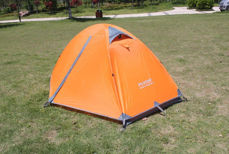 Premium double-layered waterproof camping tent with Oxford cloth exterior and aluminium alloy frame for all-weather outdoor adventures