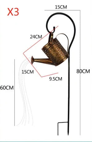 Solar-Powered Enchanted Watering Can Garden Lamp with 36 LED lights for outdoor decoration