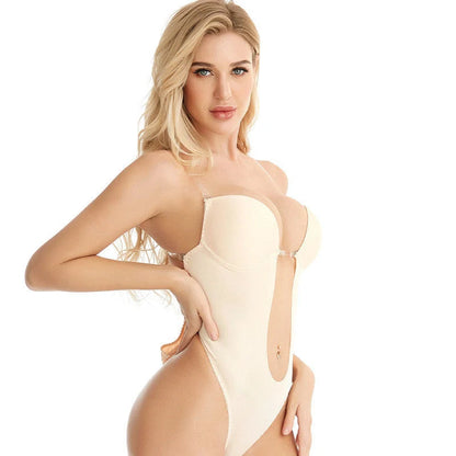 Seamless nylon tube top with detachable straps for big breasts in black and skin color