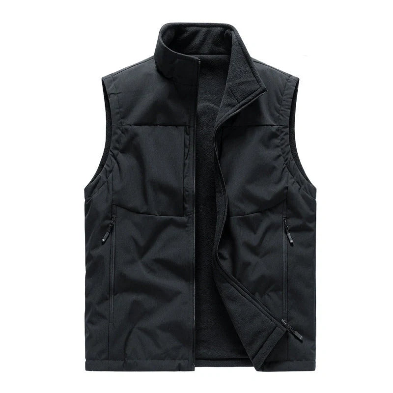Men's double-sided fleece winter vest in various colours