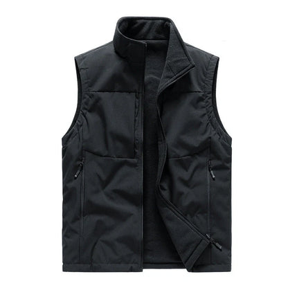 Men's double-sided fleece winter vest in various colours