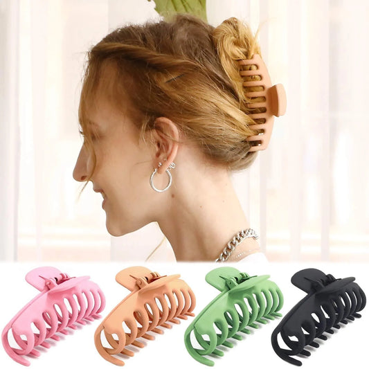 Candy-coloured plastic ponytail clip for showers and daily hair styling