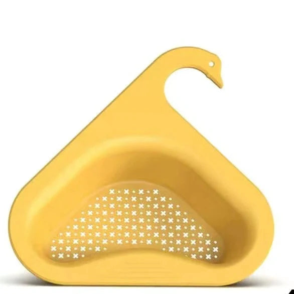 Swan-shaped kitchen sink hanging basket for drying fruits and vegetables