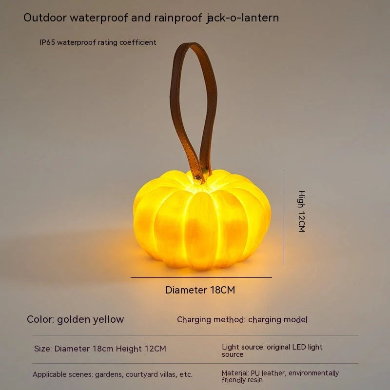 Solar-powered pumpkin lights for outdoor Halloween decorations