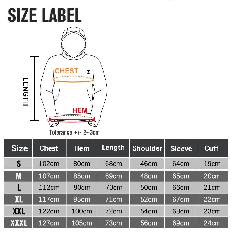 2024 Outdoor Electric USB Heating Jacket in black and grey with adjustable warmth settings