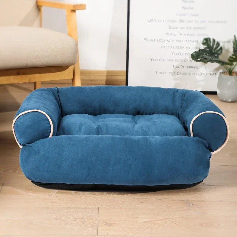 A cosy and plush dog sofa bed with high-elastic PP cotton padding for ultimate comfort and relaxation.