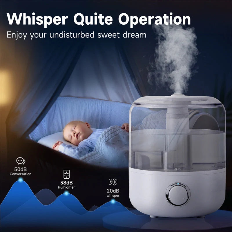 3L Mechanical Humidifier with BPA-free PVC and low water level protection