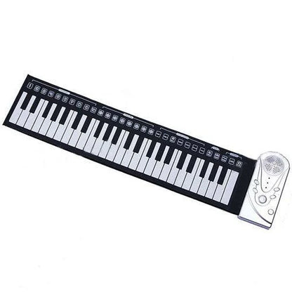 Portable 88-key digital roll-up piano with built-in speakers, rhythms, and sound effects for musical exploration