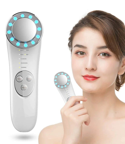 7-in-1 Facial Massager with ion charge and light therapy for deep skin cleansing and anti-aging