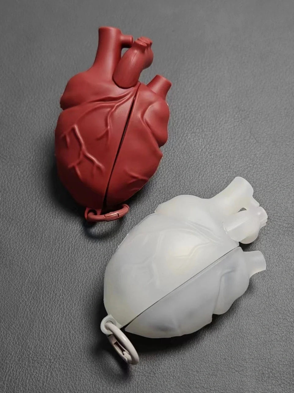 3D Heart Design Silicone Case for AirPods Pro and 3rd Generation in wine red and ivory white