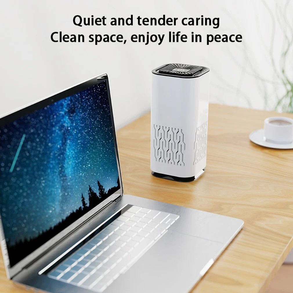 Powerful car air purifier with negative ion generator, designed to remove dust, smoke, and odors for a fresher in-car experience.