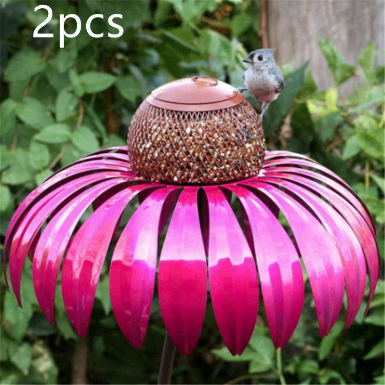 Elegant petal-shaped bird feeder in various colors, designed to attract and delight birds in your backyard